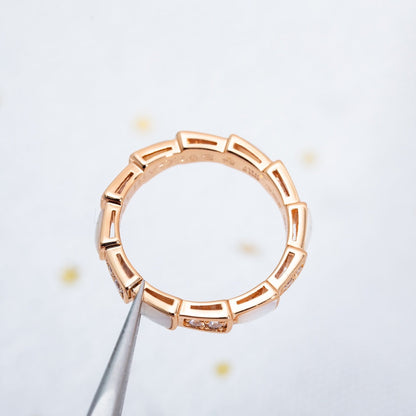 [⭐Shinejoy]SERPENTI RING PINK GOLD DIAMOND MOP 3MM