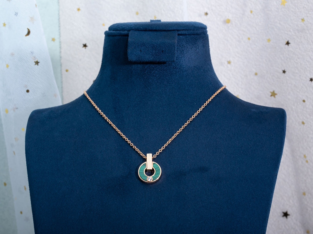 [⭐Shinejoy]GARI NECKLACE PINK GOLD MALACHITE