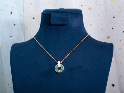 [⭐Shinejoy]GARI NECKLACE PINK GOLD MALACHITE