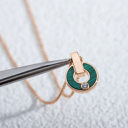 [⭐Shinejoy]GARI NECKLACE PINK GOLD MALACHITE