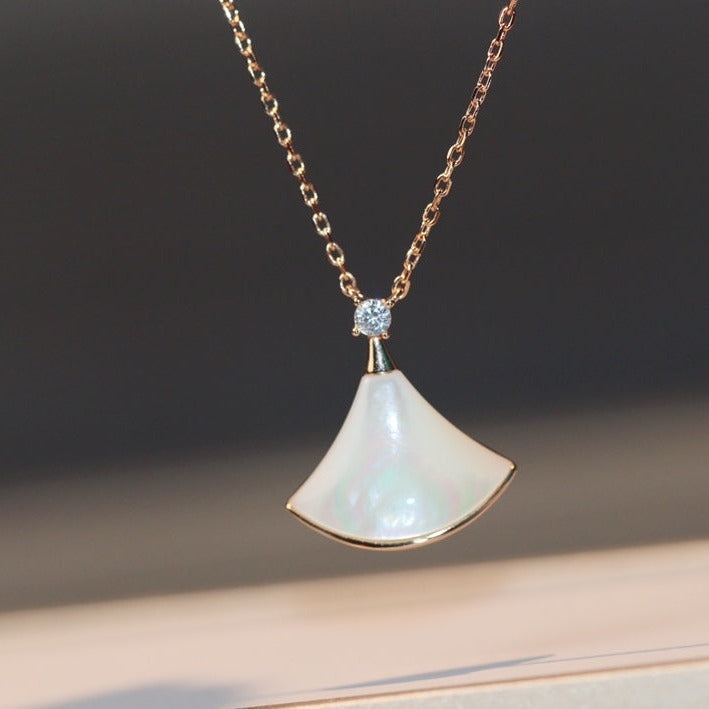 [⭐Shinejoy]DREAM NECKLACE WHITE MOP PINK GOLD 1 DIAMOND