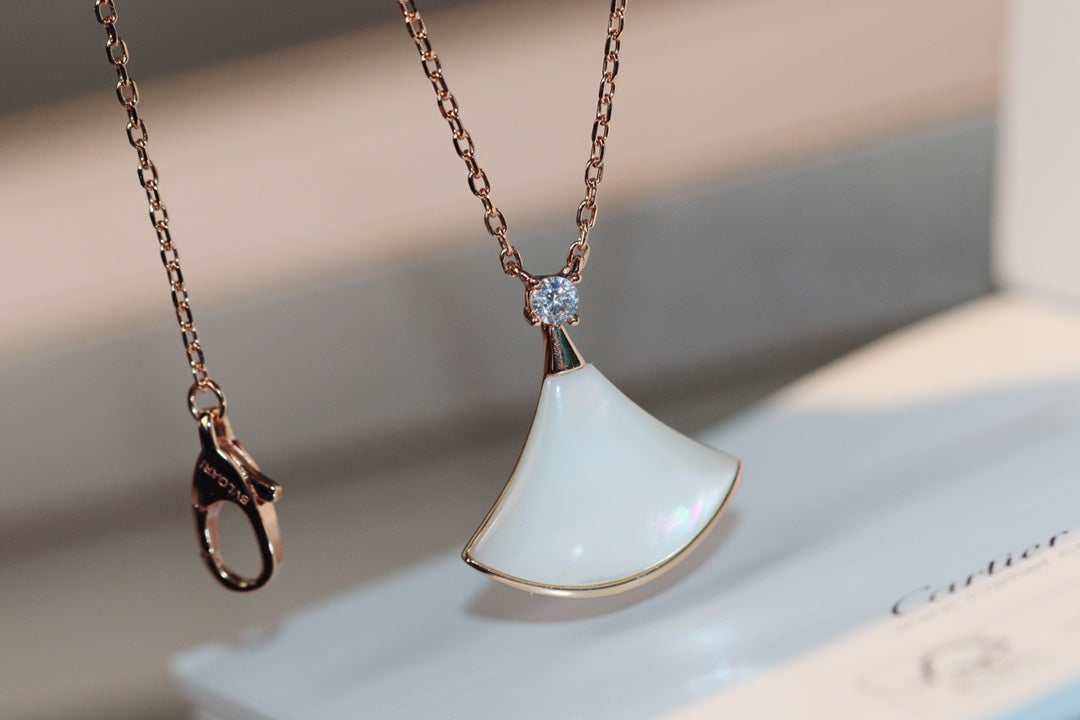 [⭐Shinejoy]DREAM NECKLACE WHITE MOP PINK GOLD 1 DIAMOND