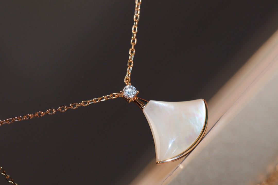 [⭐Shinejoy]DREAM NECKLACE WHITE MOP PINK GOLD 1 DIAMOND