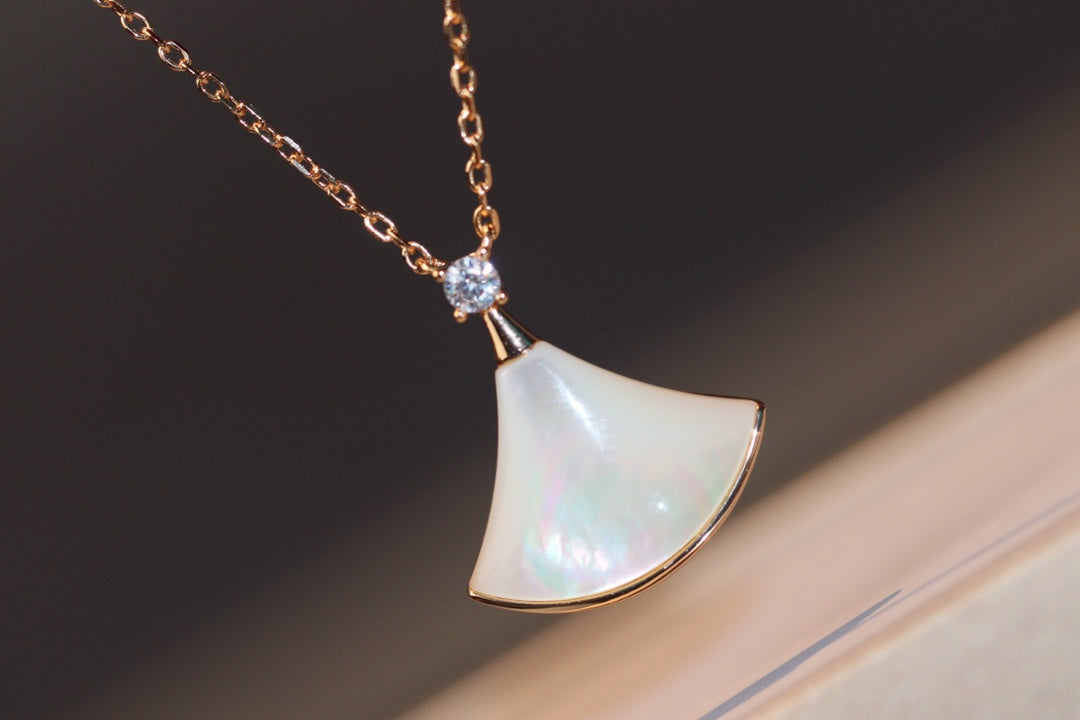 [⭐Shinejoy]DREAM NECKLACE WHITE MOP PINK GOLD 1 DIAMOND