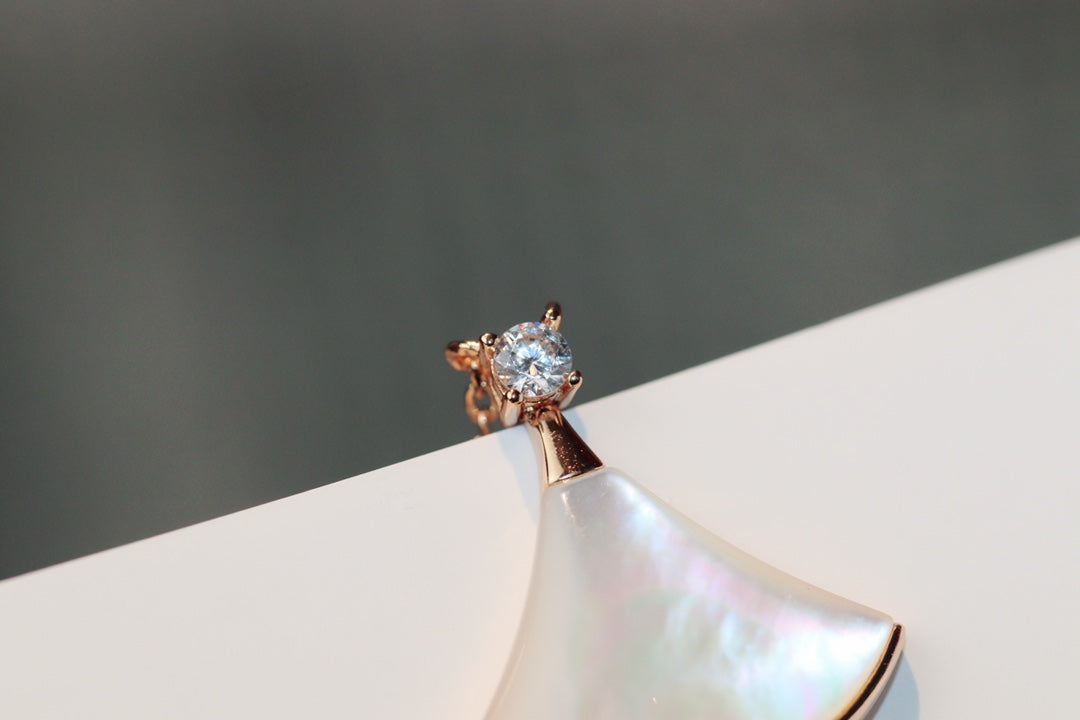 [⭐Shinejoy]DREAM NECKLACE WHITE MOP PINK GOLD 1 DIAMOND