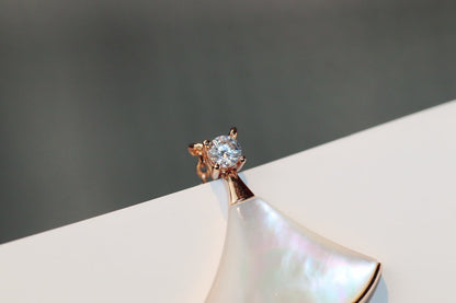 [⭐Shinejoy]DREAM NECKLACE WHITE MOP PINK GOLD 1 DIAMOND