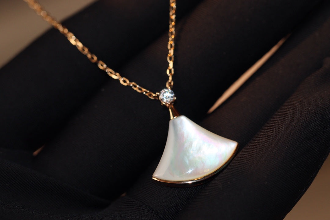 [⭐Shinejoy]DREAM NECKLACE WHITE MOP PINK GOLD 1 DIAMOND