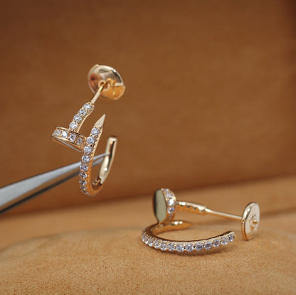 [Shinejoy]JUSTE EARRINGS 12.75MM PINK GOLD DIAMOND