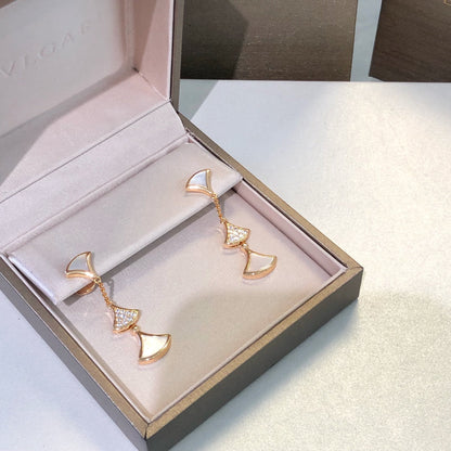 [⭐Shinejoy]DREAM EARRINGS 3 MOTIFS DIAMOND MOP PINK GOLD