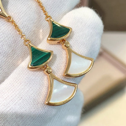 [⭐Shinejoy]DREAM EARRINGS 3 MOTIFS MALACHITE MOP PINK GOLD