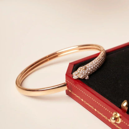 [⭐Shinejoy]PANTHERE HALF DIAMOND OPEN BRACELET