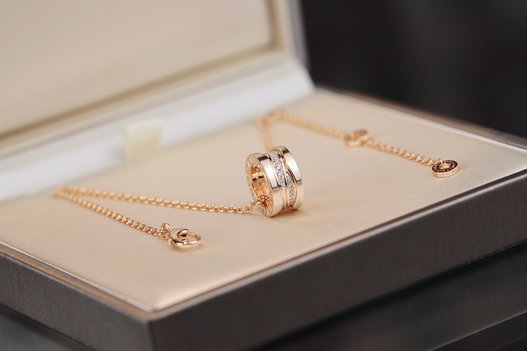 [⭐Shinejoy]ZERO 1 PINK GOLD DIAMOND NECKLACE