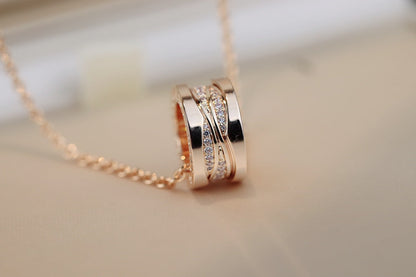 [⭐Shinejoy]ZERO 1 PINK GOLD DIAMOND NECKLACE