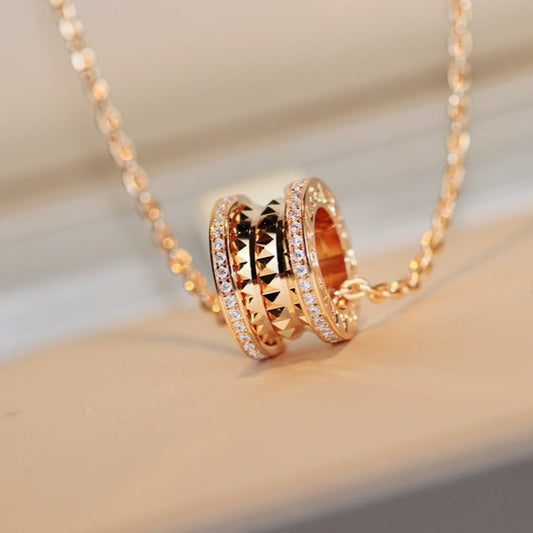 [⭐Shinejoy]ZERO 1 ROCK PEDANT PINK GOLD NECKLACE