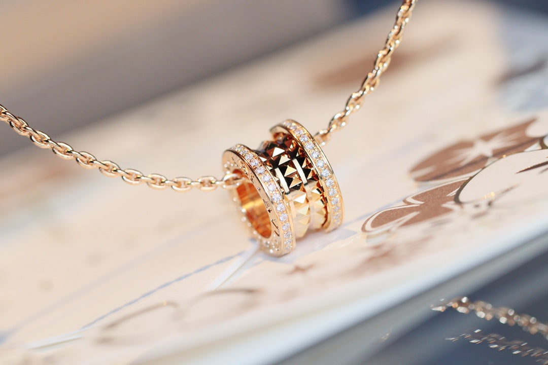 [⭐Shinejoy]ZERO 1 ROCK PEDANT PINK GOLD NECKLACE