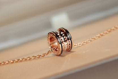 [⭐Shinejoy]ZERO 1 ROCK PEDANT PINK GOLD BLACK NECKLACE