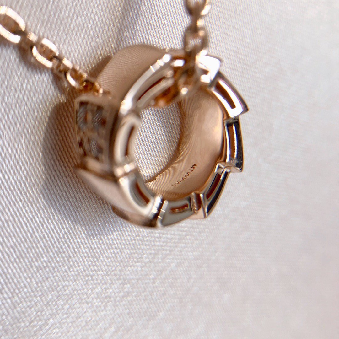 [⭐Shinejoy]SERPENTI PEDANT DIAMOND PINK GOLD NECKLACE
