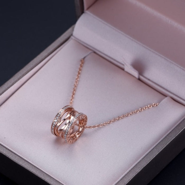 [⭐Shinejoy]ZERO 1 PINK GOLD DIAMOND OPEN NECKLACE