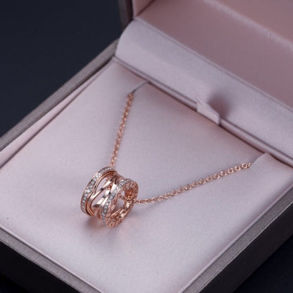 [⭐Shinejoy]ZERO 1 PINK GOLD DIAMOND OPEN NECKLACE