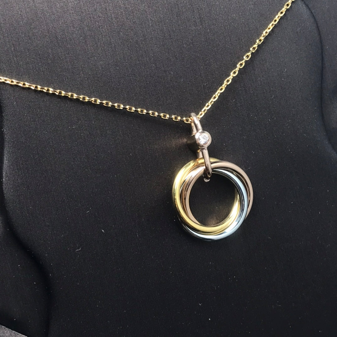 [Shinejoy]TRINITY SILVER GOLD PINK GOLD NECKLACE