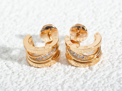 [⭐Shinejoy]ZERO 1 PINK GOLD DIAMONDS EARRINGS