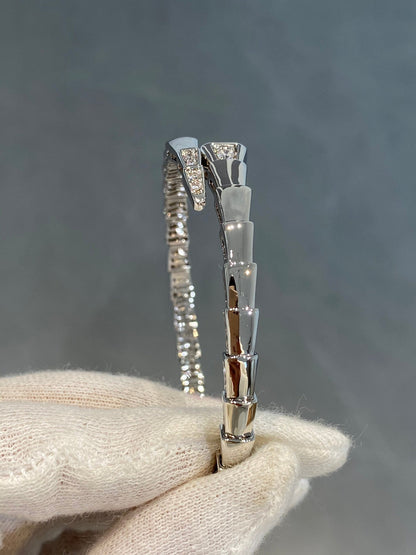 [⭐Shinejoy]SERPENTI BRACELET DIAMONDS SILVER