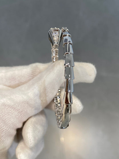 [⭐Shinejoy]SERPENTI BRACELET DIAMONDS SILVER