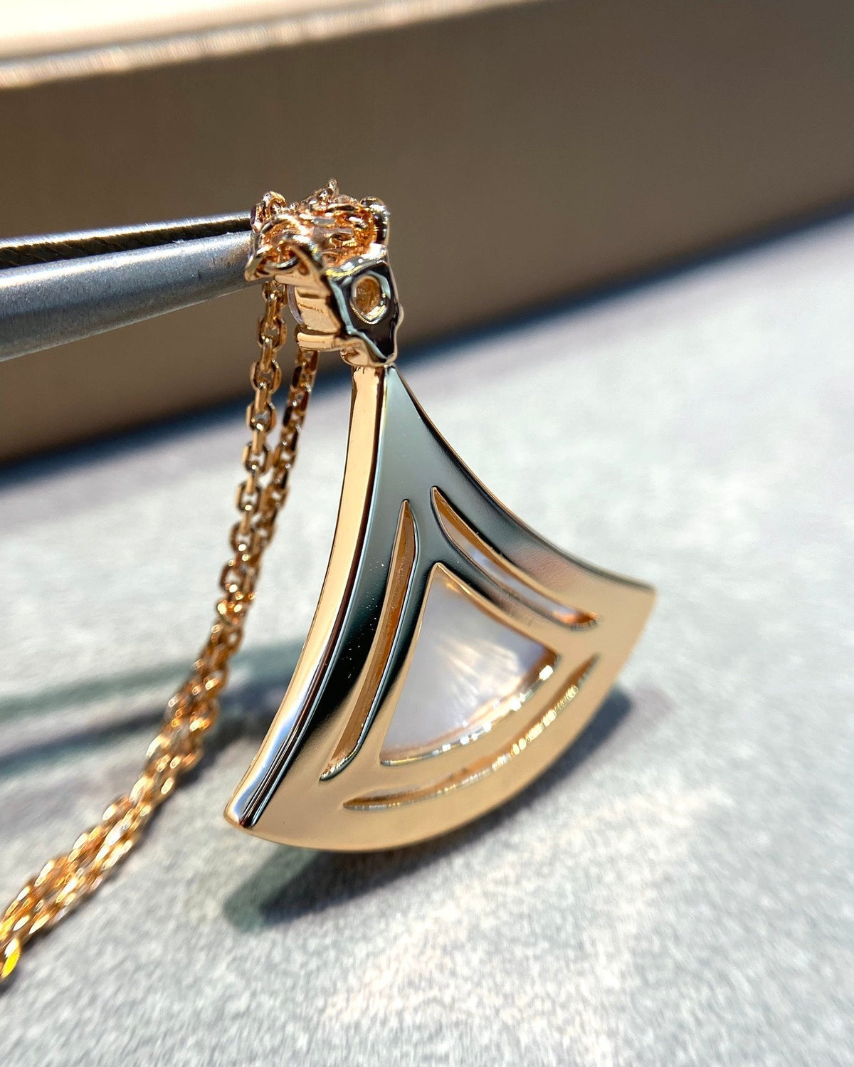 [⭐Shinejoy]DREAM MOP DIAMOND PAVED PINK GOLD NECKLACE