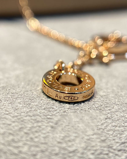 [⭐Shinejoy]DREAM MOP DIAMOND PAVED PINK GOLD NECKLACE