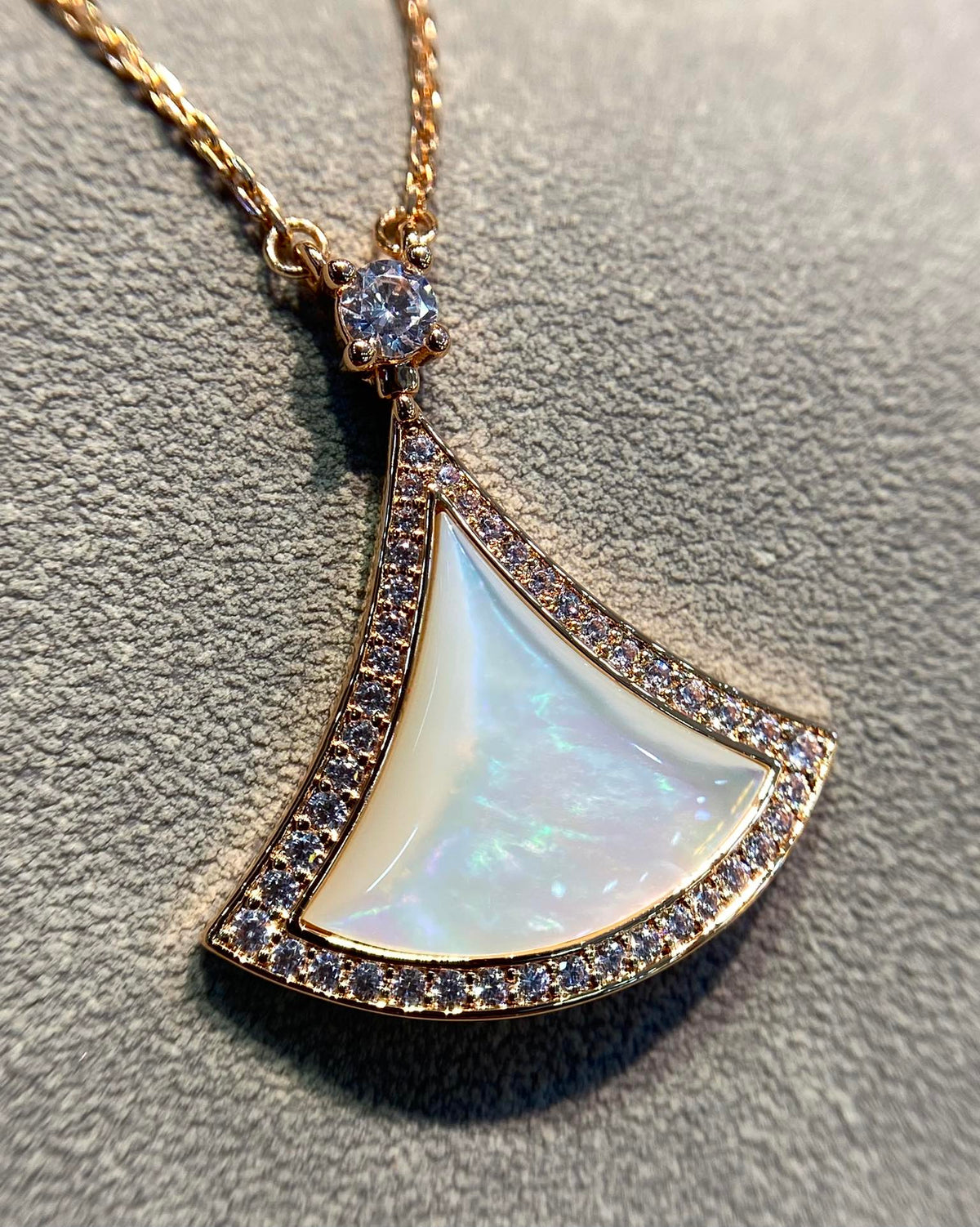 [⭐Shinejoy]DREAM MOP DIAMOND PAVED PINK GOLD NECKLACE