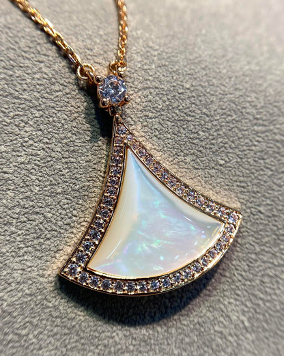 [⭐Shinejoy]DREAM MOP DIAMOND PAVED PINK GOLD NECKLACE