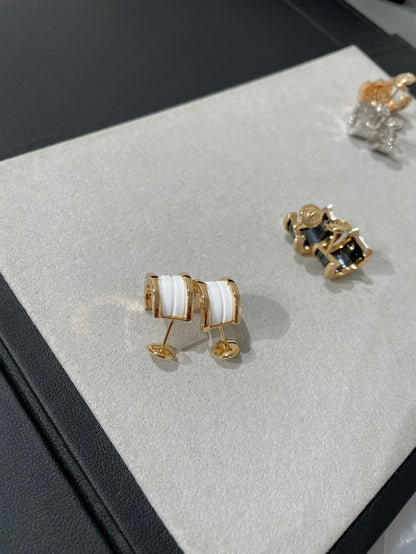 [⭐Shinejoy]ZERO 1 PINK GOLD CERAMIC EARRINGS