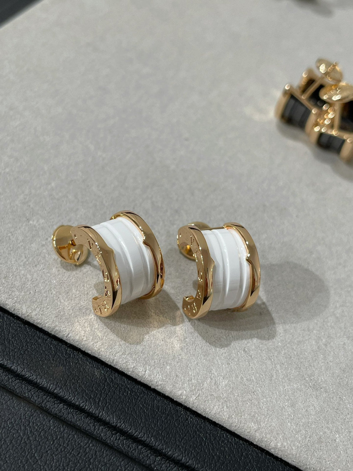 [⭐Shinejoy]ZERO 1 PINK GOLD CERAMIC EARRINGS