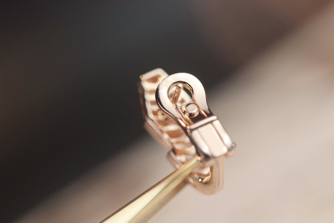 [⭐Shinejoy]SERPENT PINK GOLD DIAMOND EARRINGS
