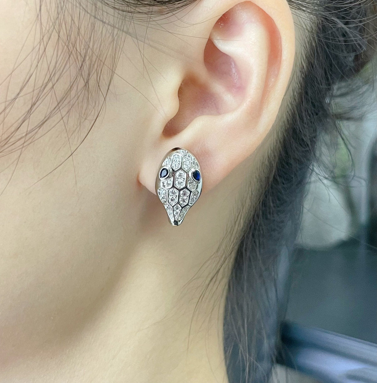 [⭐Shinejoy]SERPENT DIAMOND STUD EARRINGS