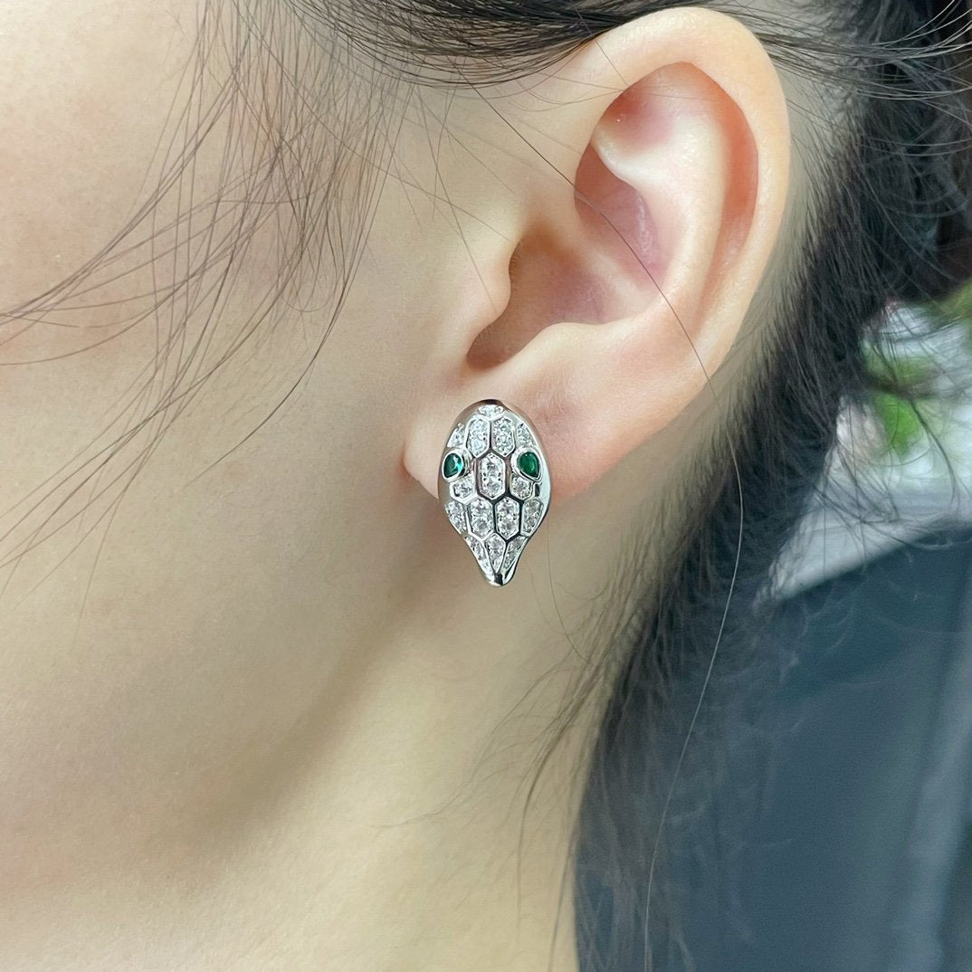 [⭐Shinejoy]SERPENT DIAMOND STUD EARRINGS