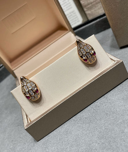 [⭐Shinejoy]SERPENT DIAMOND STUD EARRINGS