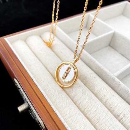 [⭐Shinejoy]Demo MOVE MOP PINK GOLD NECKLACE