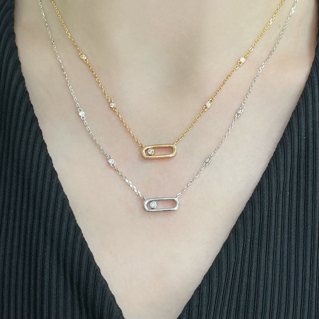 [⭐Shinejoy]MOVE UNO DIAMOND NECKLACE