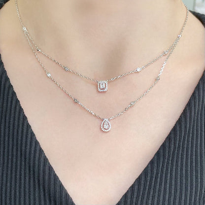 [⭐Shinejoy]MY TWIN 2 ROW DIAMOND NECKLACE