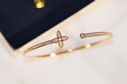 [Shinejoy]IDYLLE GOLD OPEN BRACELET DIAMOND PAVED