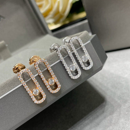 [⭐Shinejoy]MOVE UNO STUD DIAMOND PAVED EARRINGS