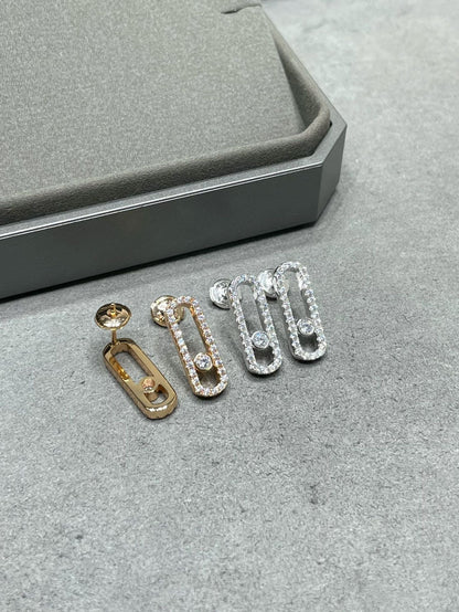 [⭐Shinejoy]MOVE UNO STUD DIAMOND PAVED EARRINGS
