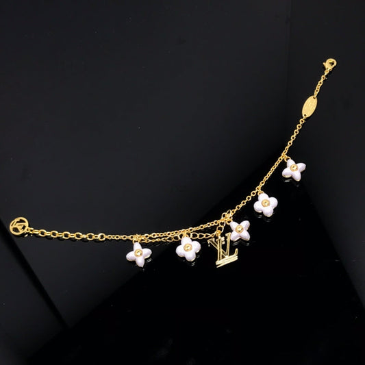 [Shinejoy]LOGO 6 MOTIF STAR AND SUN GOLD BRACELET