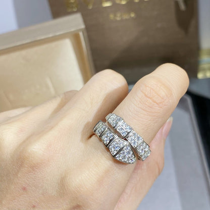 [⭐Shinejoy]SERPENTI RING SILVER DIAMOND PAVED