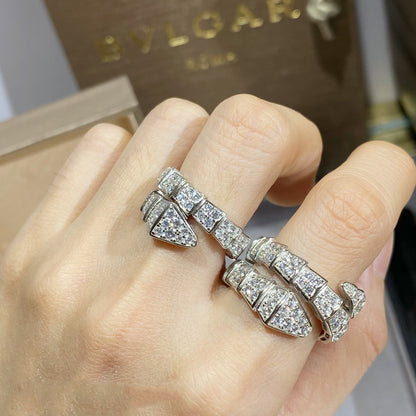[⭐Shinejoy]SERPENTI RING SILVER DIAMOND PAVED