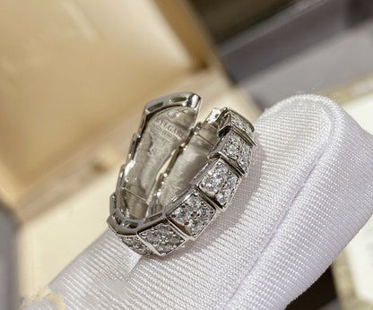 [⭐Shinejoy]SERPENTI RING SILVER DIAMOND PAVED