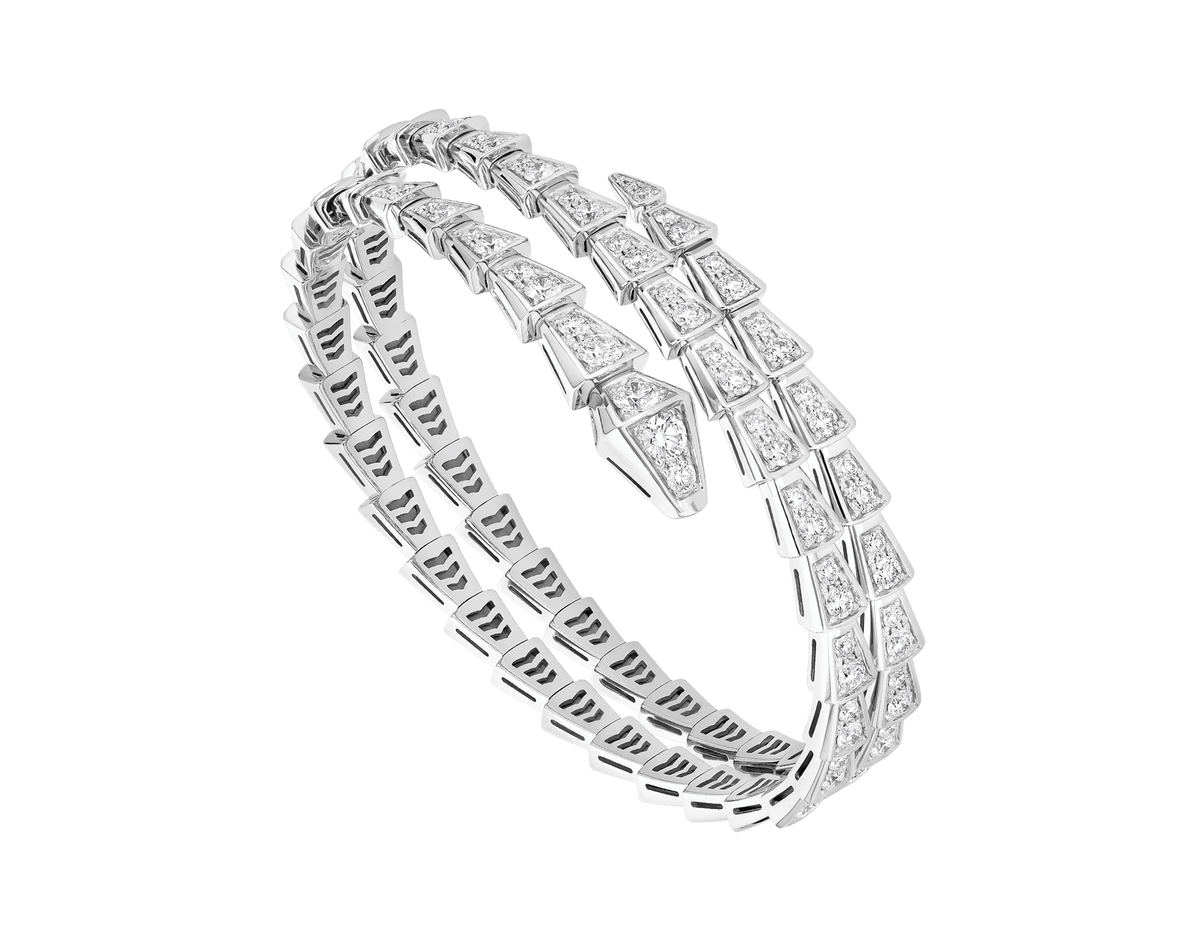 [⭐Shinejoy]SERPENTI BRACELET SILVER DIAMOND DOUBLE ROW