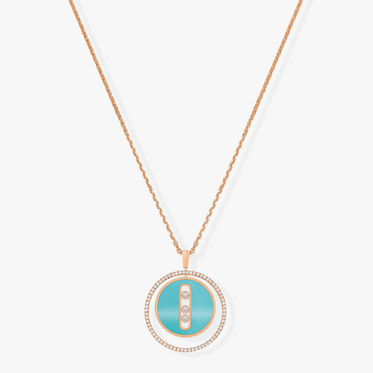 [⭐Shinejoy]Demo MOVE 3 DIAMONDS TURQUOISE PINK GOLD DIAMOND NECKLACE