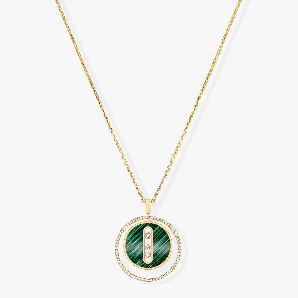[⭐Shinejoy]Demo MOVE 3 DIAMOND MALACHITE GOLD DIAMOND NECKLACE